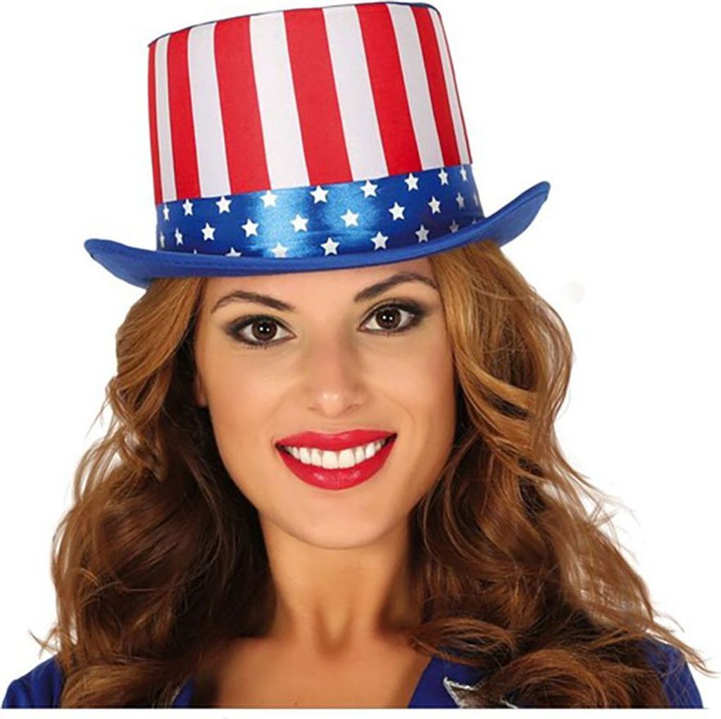 Amerika Top Hat Patriots Accessory Carnival Red Blue Stars Obrázek produktu 