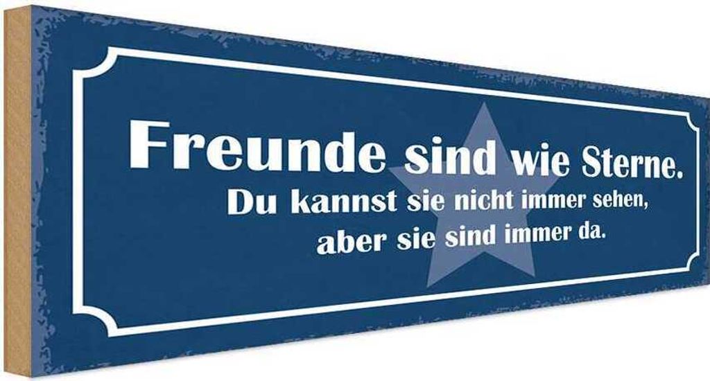 vianmo Holzschild 10x27 cm Freunde sind Sterne immer da Familie