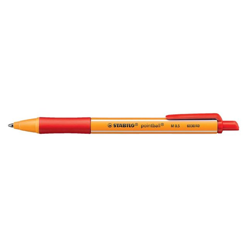 Druck-Kugelschreiber - STABILO pointball - 10er Pack - rot Produktbild 