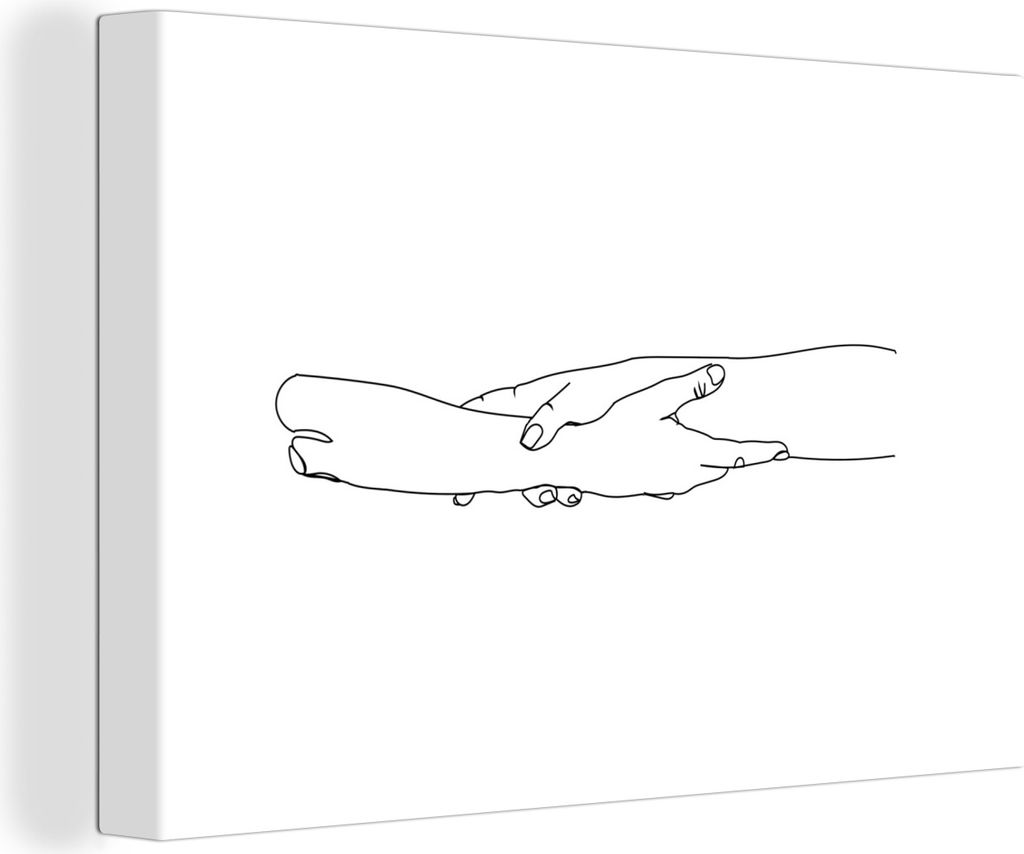 OneMillionCanvasses - Leinwandbilder - 140x90 cm, Hände - Linienkunst - Körper, Wandbilder Kunstdruck Wanddekoration - Foto auf Leinwand - Gem...