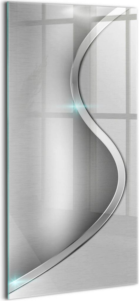 Designer Glasbild - Wandbild - Glas Bild - 70x140 cm - Metallabstraktion