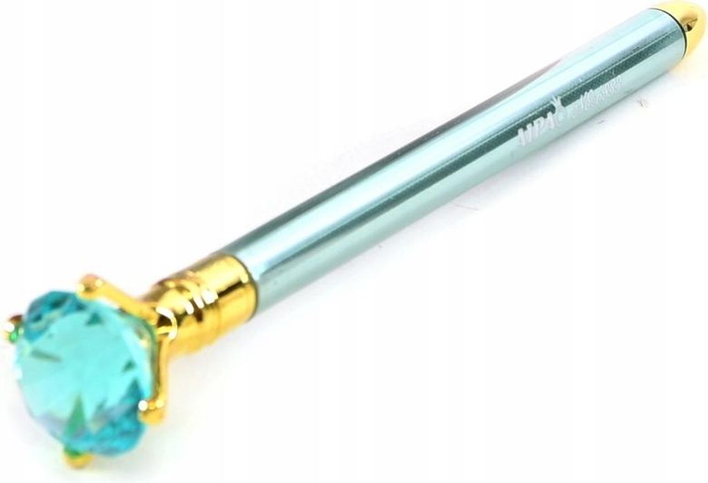 Eleganter Kugelschreiber mit Diamant Kristall Stift Blau Geschenk Büro Deko Glitzer