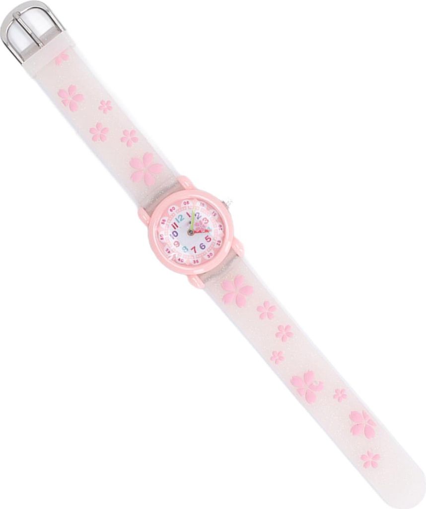 Armbanduhren für Mädchen, 3D-Motiv, niedlicher Cartoon, wasserdicht, bunt, lehrreich, für Mädchen ab 3 Jahren, Weiß