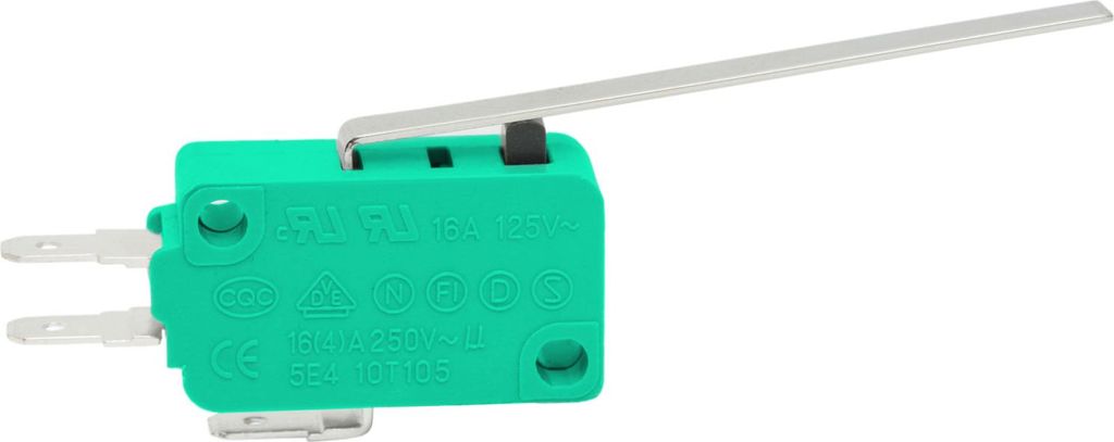5x Mikroschalter KW3A SPDT mit langem Hebel - Mikroschalter 4(16)A 250VAC / 125VAC - Schnappschalter mit 4,8x0,5mm Anschlüssen - Temperaturbestän...
