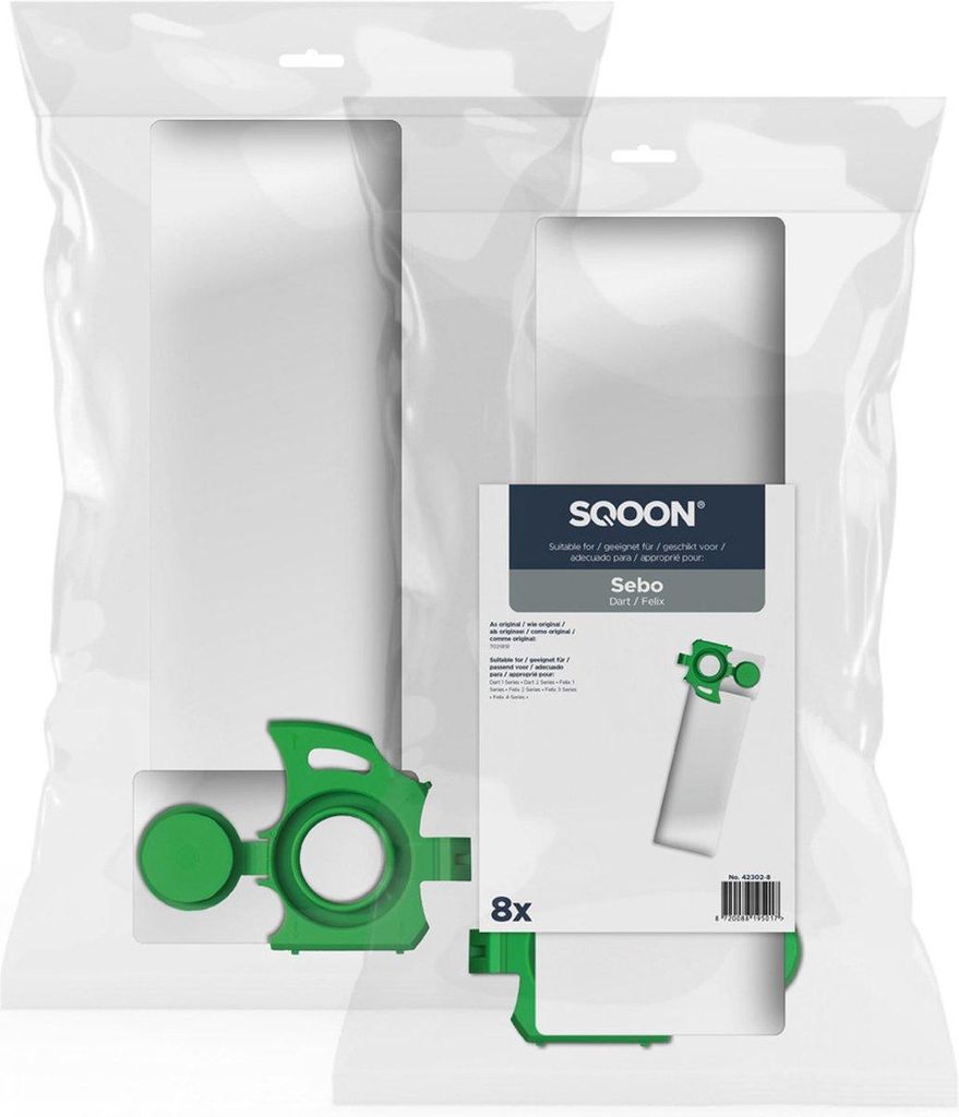 SQOON Staubsaugerbeutel 5 Stück Geeignet für SEBO K Series, Hochwertige Filterbeutel, Langlebig & Passgenau (8)