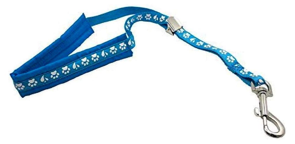 Amzi Pro Schlinge mit Kunststoff-Verriegelungsschieber gepolstert Pfotenabdruck Cyan Blau 40 cm