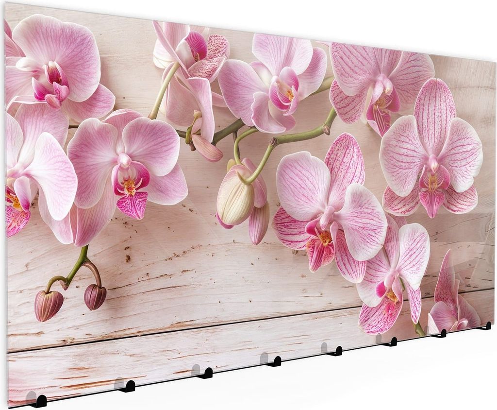 Wandgarderobe mit Magnetwand & Memoboard aus Glas Orchideen_tabletop