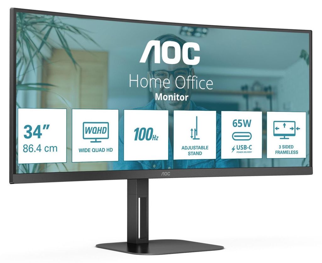 Aoc Cu34v5c/bk 34´´ Wqhd Va Led 100hz Monitor  One Size / Produktbild 