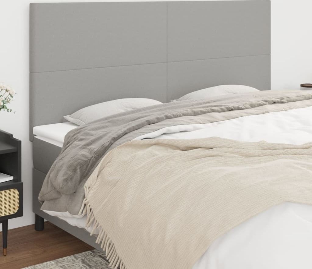 "2024"cloris Kopfteile 4 Stk. Hellgrau 90x5x78/88 cm Stoff - Kopfteile CHY58243975