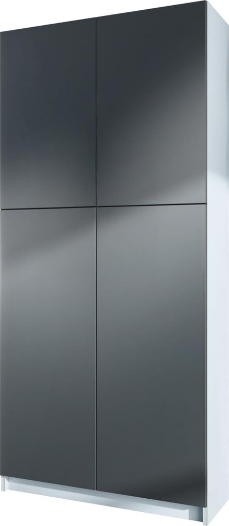 InnoFurn Aktenschrank Elona M1, Büroschrank mit Soft-Close & Push-to-Open, Aufbewahrungschrank, Büro, Home Office. Wohnzimer, Weiß/Anthrazit mat...