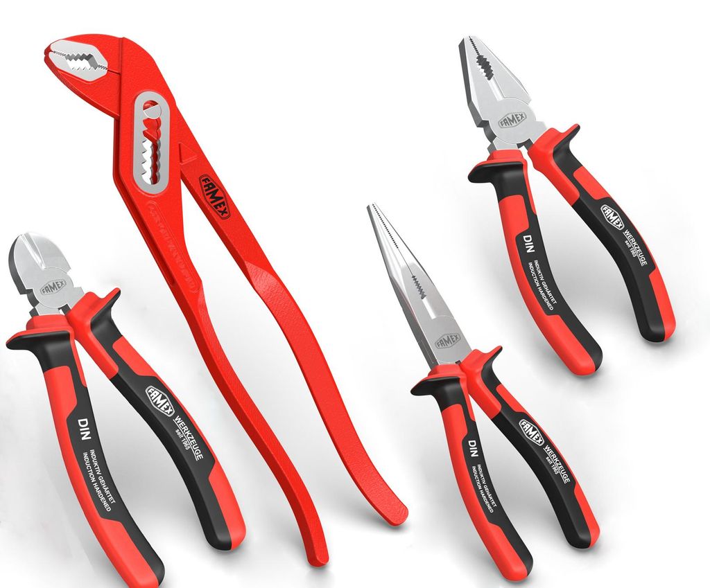 FAMEX 3957-4 Hochwertiger Zangen Satz 4-teilig Produktbild 