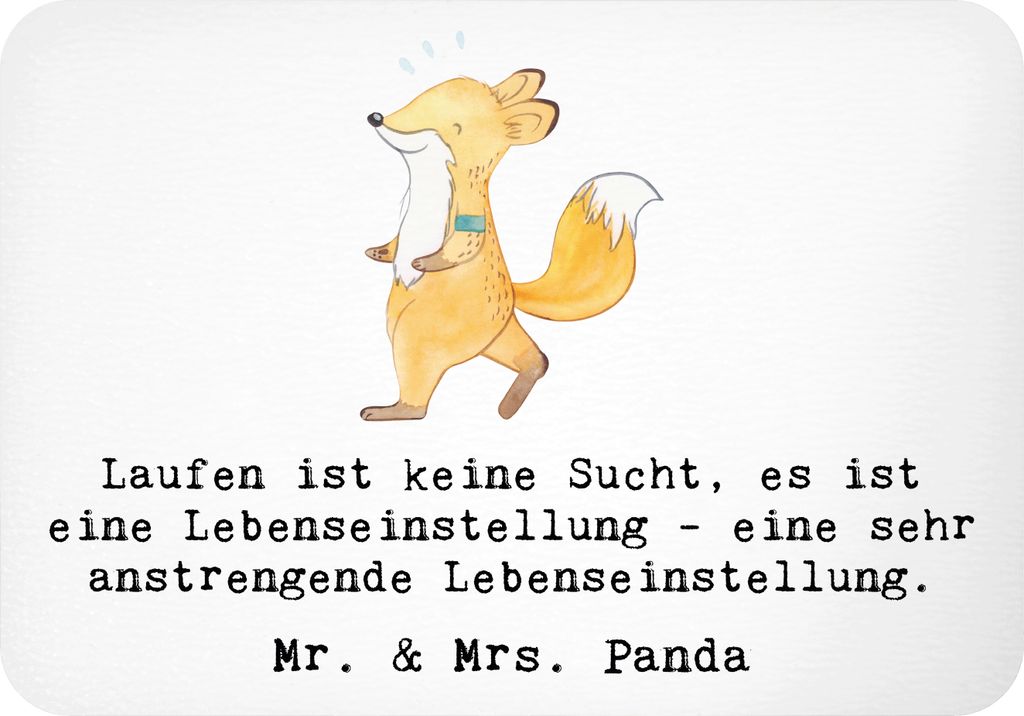 Mr. & Mrs. Panda Kühlschrankmagnet Laufen Lebensstil - Weiß - Geschenk, Joggen, Notizhalter, Marathons, magnet, Sport, Sportler Geschenke, Diszip...