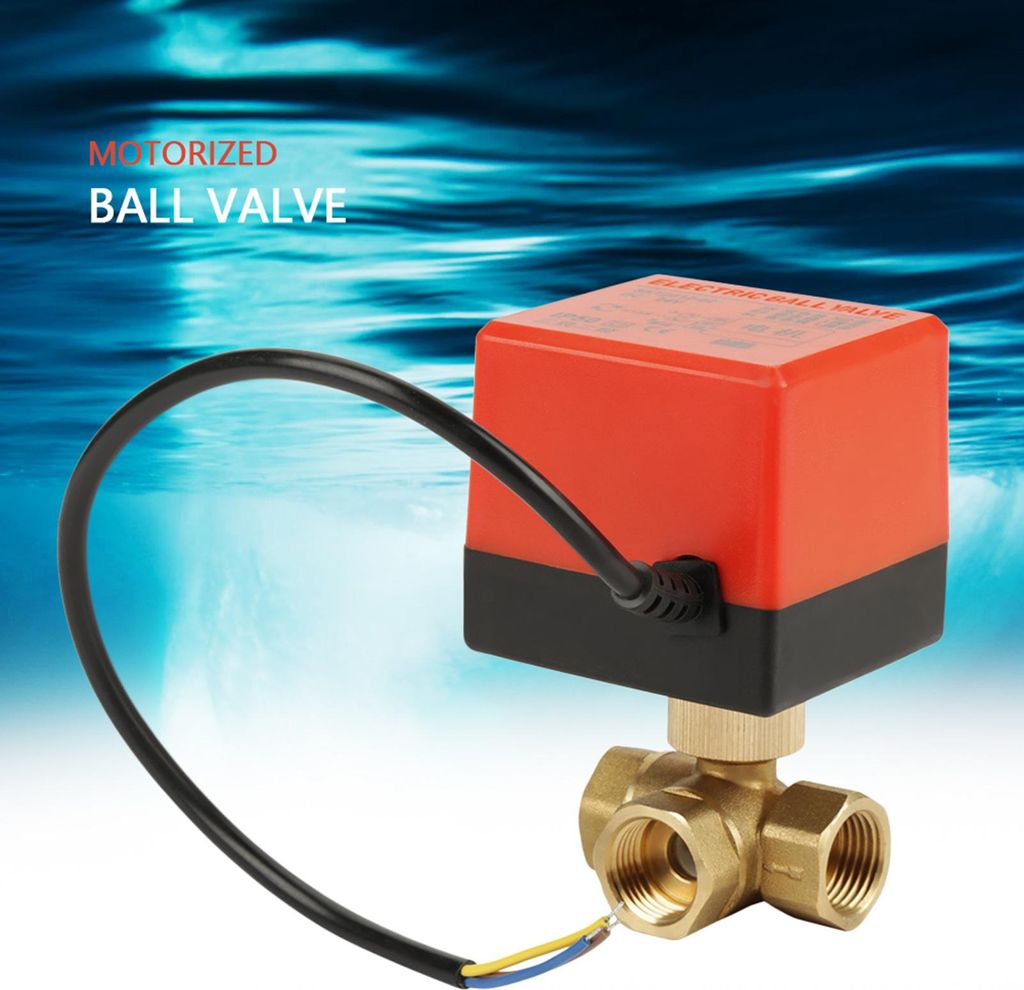 G1/2" DN15 Messing 3-Wege 220VAC motorisiertes elektrisches Kugelventil zur Durchflussregelung