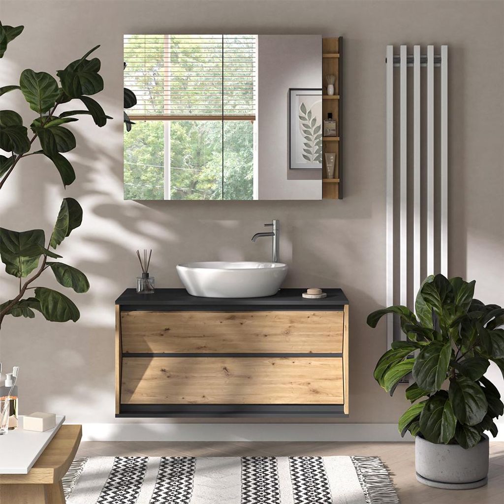 Mobile sottolavabo per bagno Vicco Edelin Antracite/Artisan Immagine del prodotto 