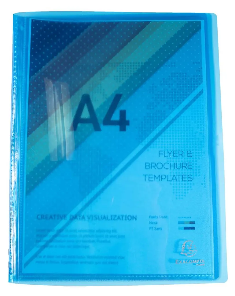 Dossier de présentation rigide 24x32cm Exacompta Iderama Bleu - 40 Poches