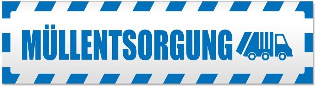 Kiwistar Müllentsorgung Müllwagen gestreift Magnetschild Schild magnetisch - 45cm Blau - Magnetfolie für Auto PKW Kfz