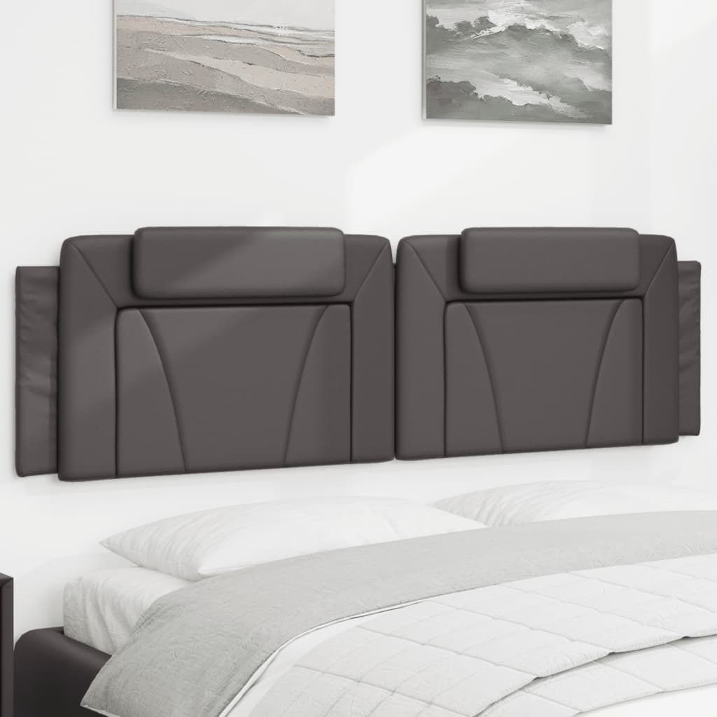 "Rabatt" Bettkopfteil modern - Kopfteil-Kissen - "Viana" Grau 180 cm Kunstleder - Kopfteile CC17223