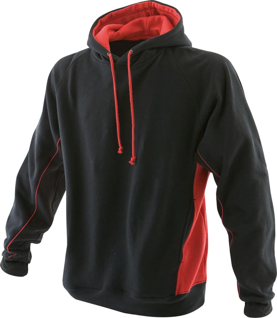 Finden & Hales Herren Kapuzenpullover / Kapuzen-Sweatshirt RW422 (Xlarge) (Schwarz/Rot)
