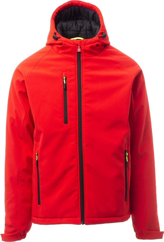 Mivaro Herren Winter Softshelljacke in Rot - Winterjacke mit fester Kapuze - wattierte Jacke wasserdicht und winddicht, Stehkragen, Regular Fit, Gr...