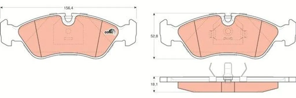 Plaquettes de frein haute performance TRW GDB951 pour Astra F et Espero