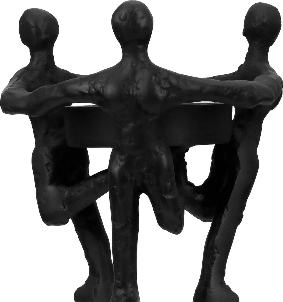 Porte-bougie Ambiance Chaleureuse en Aluminium Noir Gilde - Idée Cadeau 17cm