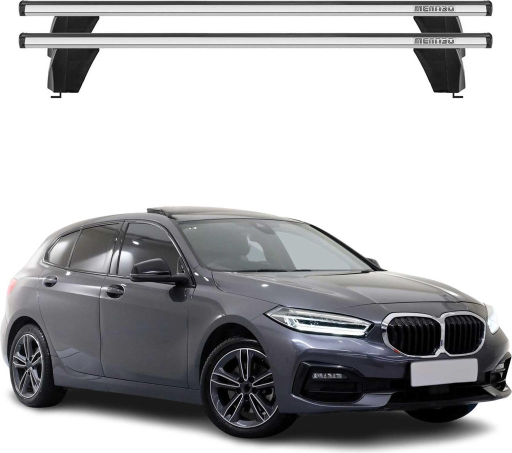 Menabo Dachträger Grundtäger für BMW 1er F40 2019-2024 75kg Alu Silber 2 tlg