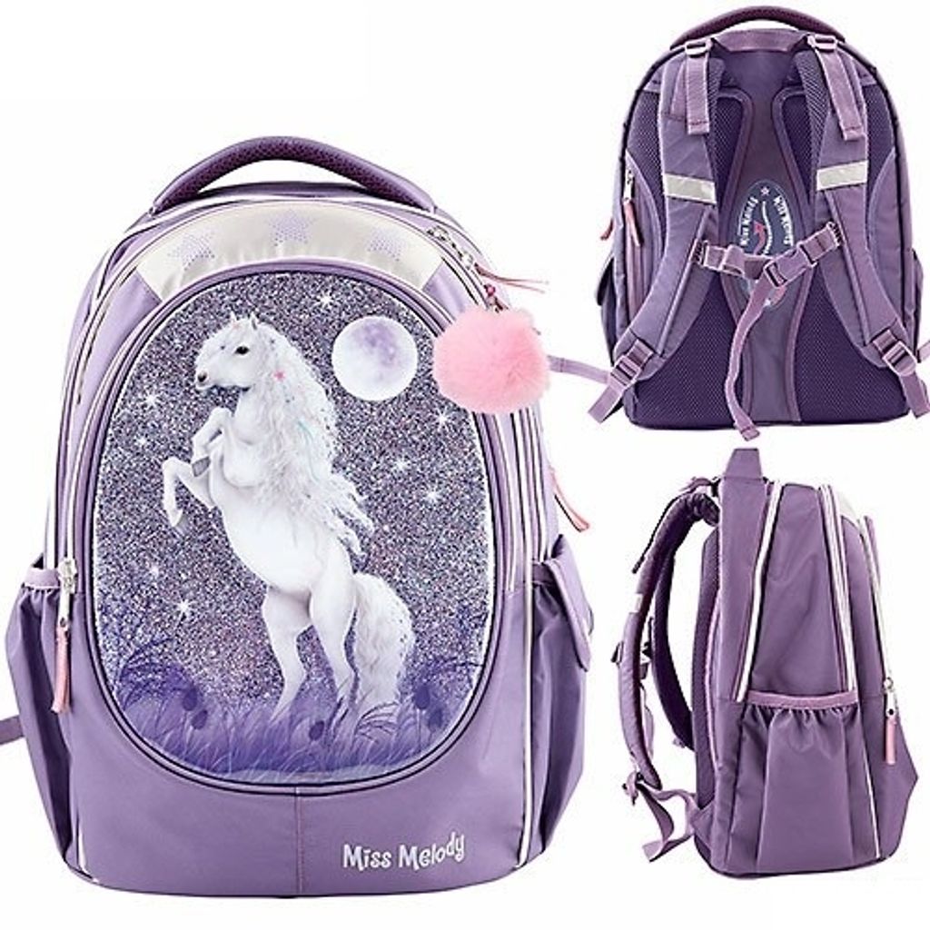 Depesche 10776 Miss Melody Schulrucksack Glitzer, Lila Produktbild 