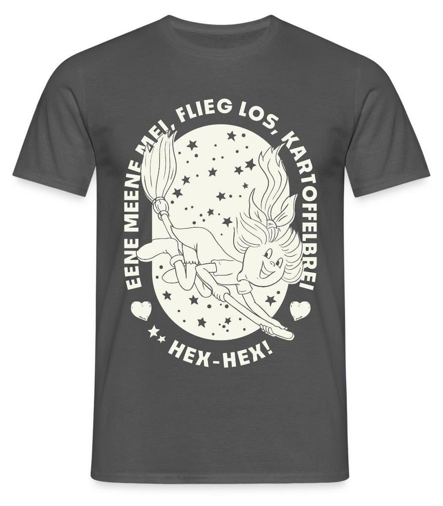Spreadshirt Bibi Blocksberg Bibi Auf Kartoffelbrei Mit Zauberspruch Männer T-Shirt, S, Anthrazit