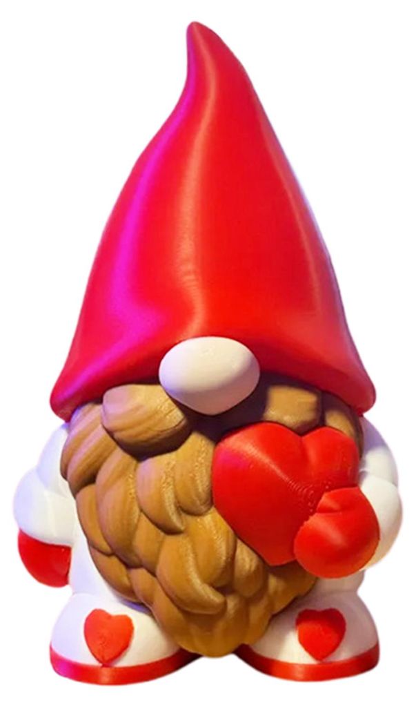 Valentinstag-Gnomfigur, 3D-gedruckt, rotes Herz-Gnom-Statue für drinnen, Tischdekoration, Etageren-Tablett, romantisches Geschenk für ihn/sie, Ho...