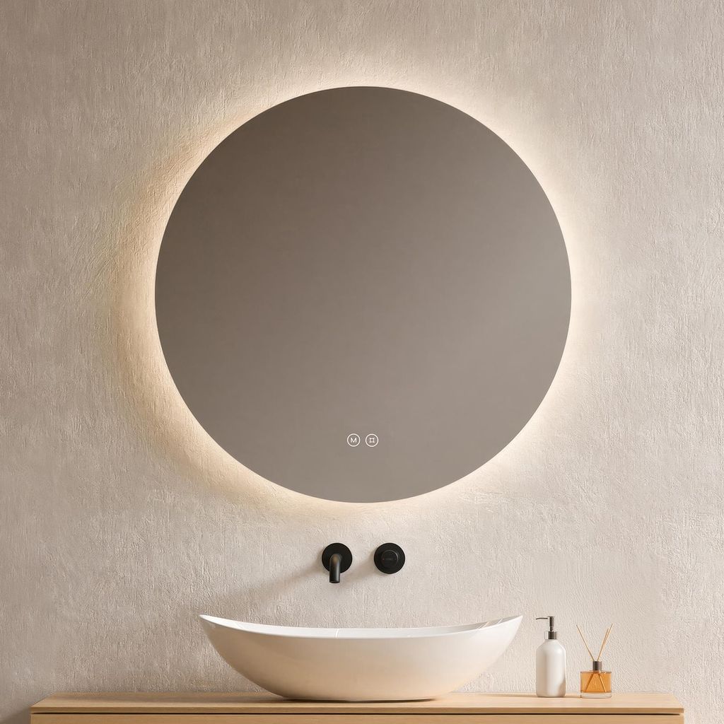 EMKE LED Badezimmerspiegel Badspiegel mit Beleuchtung Rund Produktbild 