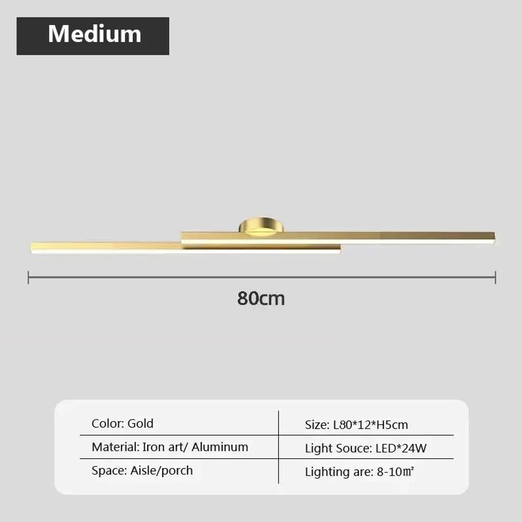 Plafonnier LED Or 80 cm avec Télécommande et Luminosité Variable RC