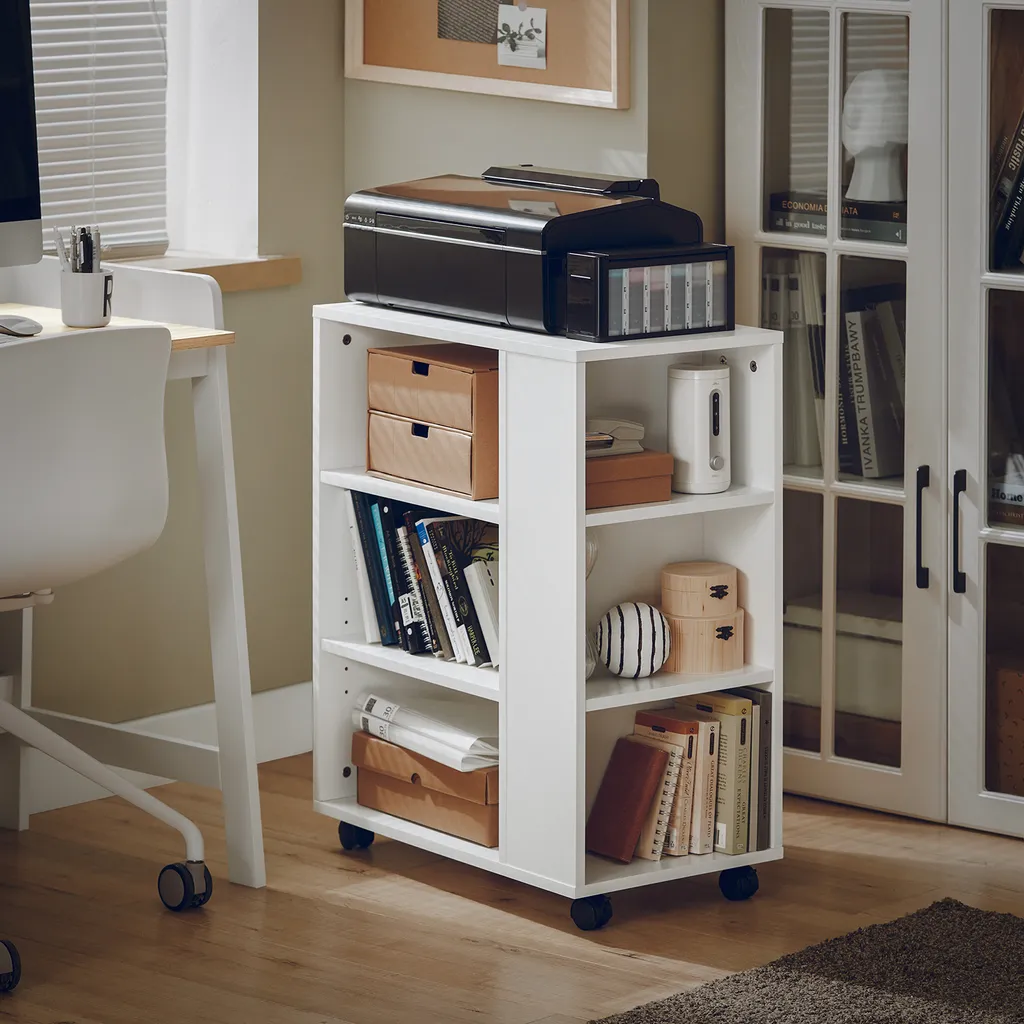 Table basse à roulettes gain de place - Bureau d'appoint mobile SoBuy