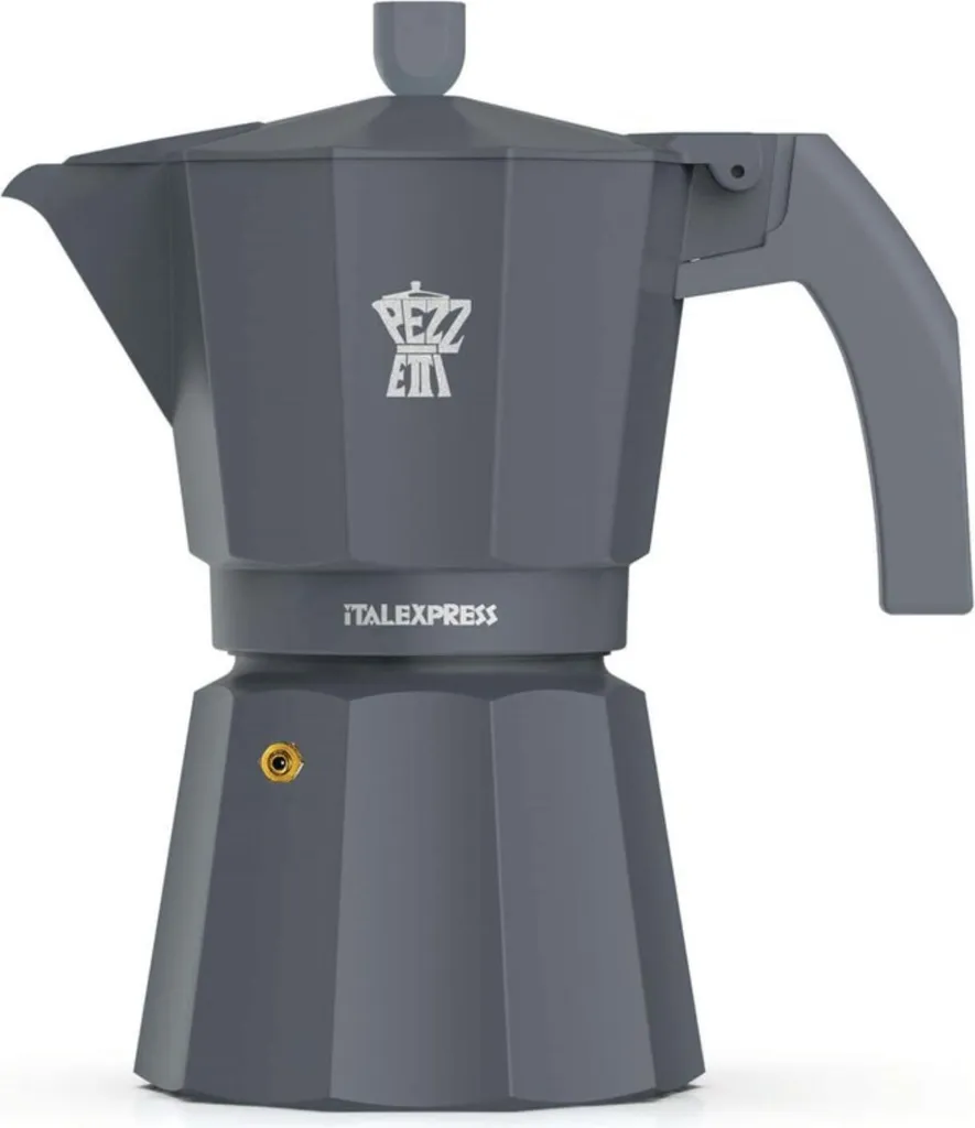 Kaffeemaschine für 6 Tassen, 19 x 10,4 x H 20 cm – dunkelgrau – Italexpress – Pezzetti