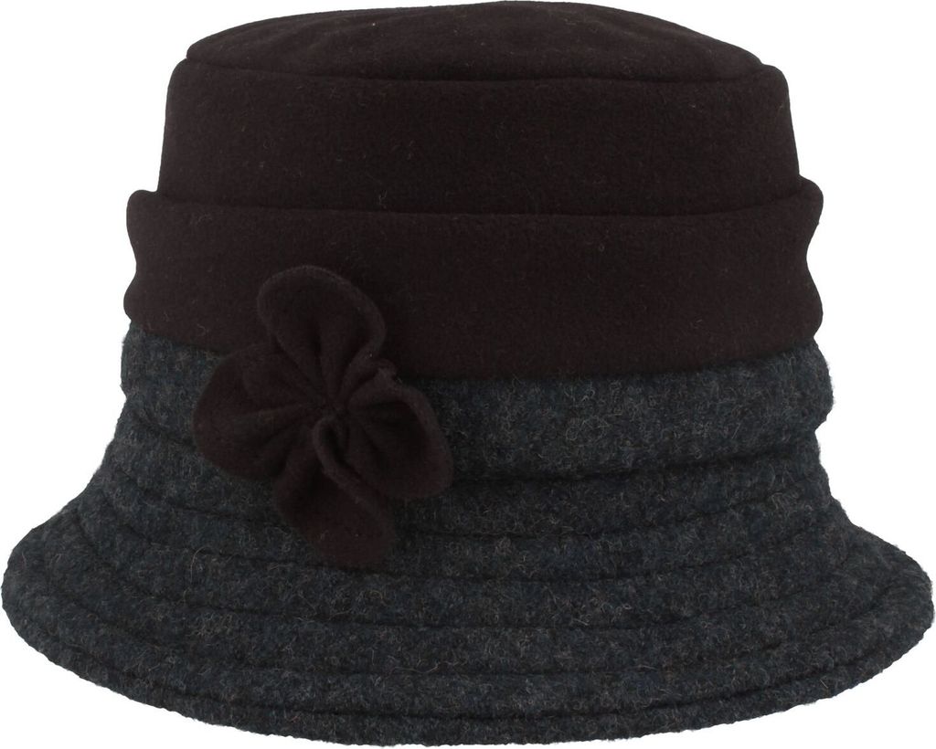 Walkhut Wollhut mit Blumenverzierung von Hut-Breiter