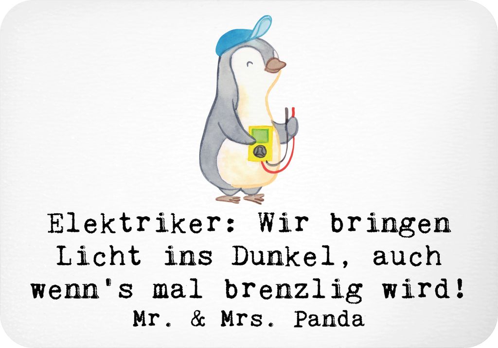 Mr. & Mrs. Panda magnet Elektriker Lichtbringer - Weiß - Geschenk, kreative Geschenke, Elektromeister, Berufspassion, küchenmagnet, Beruf, Geschi...