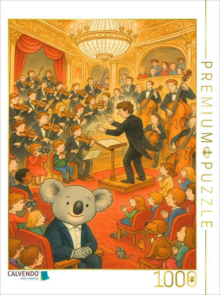 CALVENDO Puzzle Klangzauber im Konzertsaal mit Koala | 1000 Teile Lege-Größe 64x48cm Foto-Puzzle für glückliche Stunden