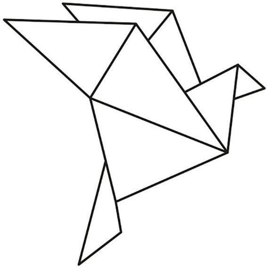 Holzstempel 4,5 x 4,5 cm - Origami-Vogel