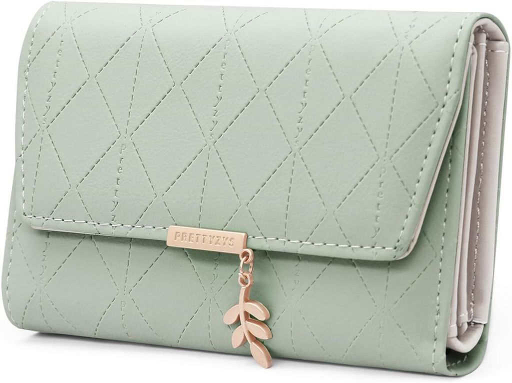 Damen Geldbeutel aus Weichem Veganem Leder Kleine Portemonnaie Damen mit Vielen Fächern, Mini Portmonee Damen mit Münzfach und Kartenfächer Frauen