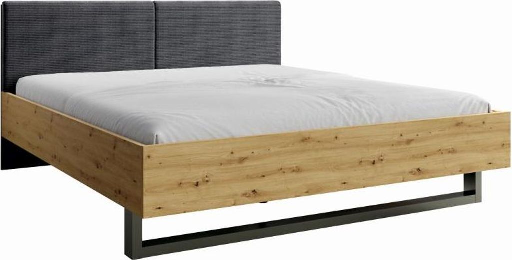 Doppelbett 160x200 GUADUAS - Eichenholz / Graphit