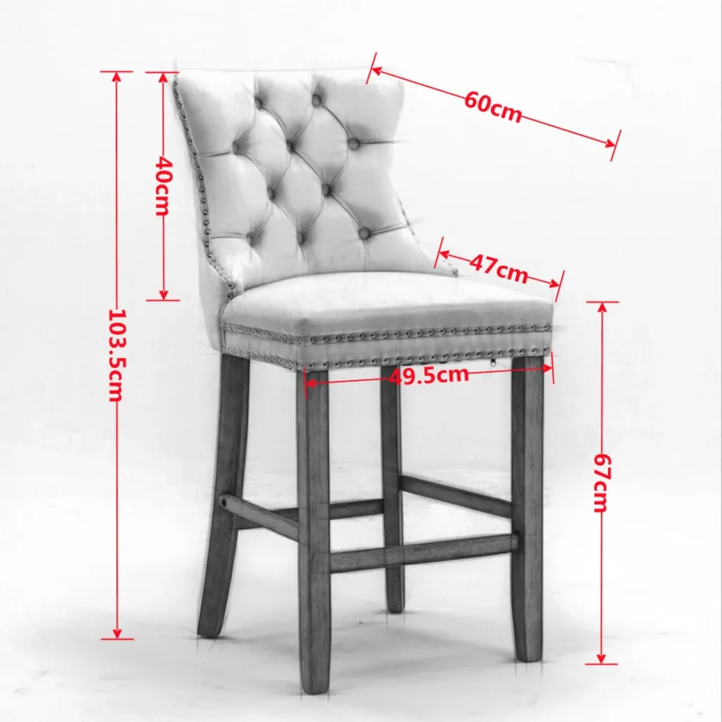Tabouret de bar moderne velours vert clair lot de 2 avec rembourrage