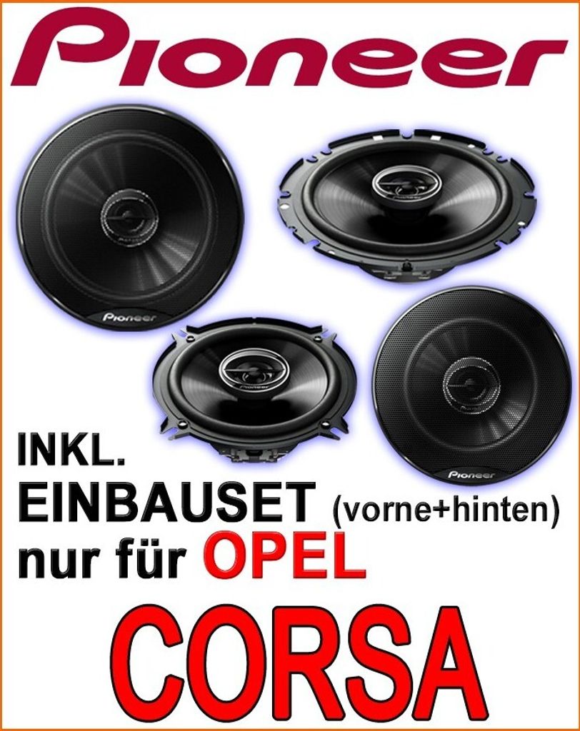 Lautsprecher - Pioneer für vorne & hinten - Einbauset Produktbild 