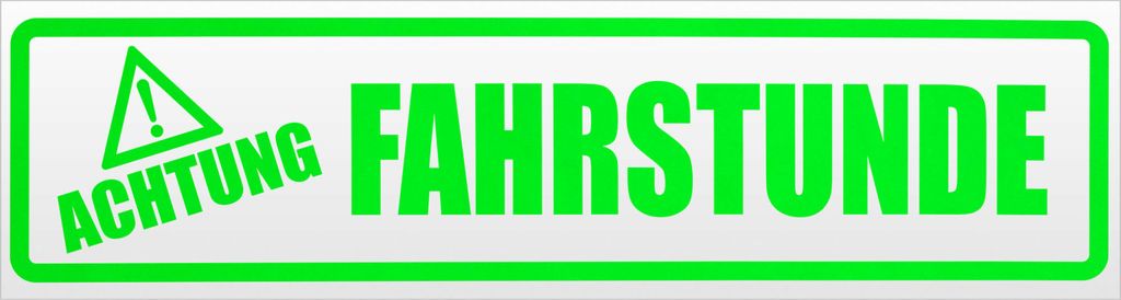 Kiwistar Achtung Fahrstunde Magnetschild Schild magnetisch - 45cm Neongrün - Magnetfolie für Auto PKW Kfz