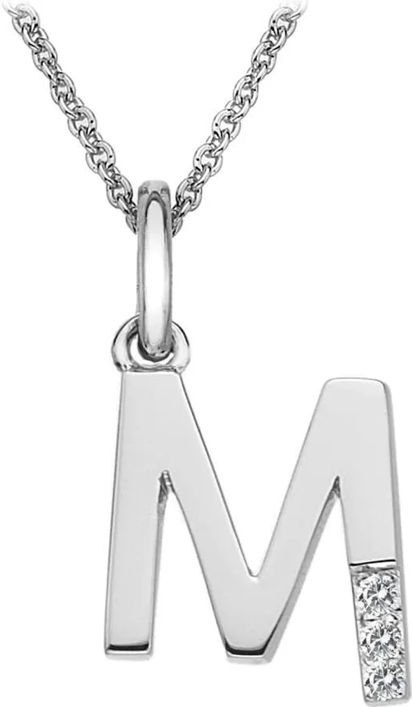 Hot Diamonds DP413 Micro 'M' - Collana Donna Argento e Diamante Vero
