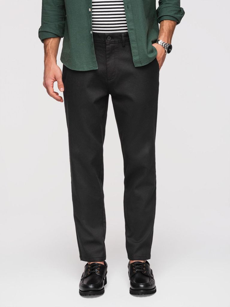 OMBRE Pants Slim Fit Casual Stil OM-PACP-0294 black XL
