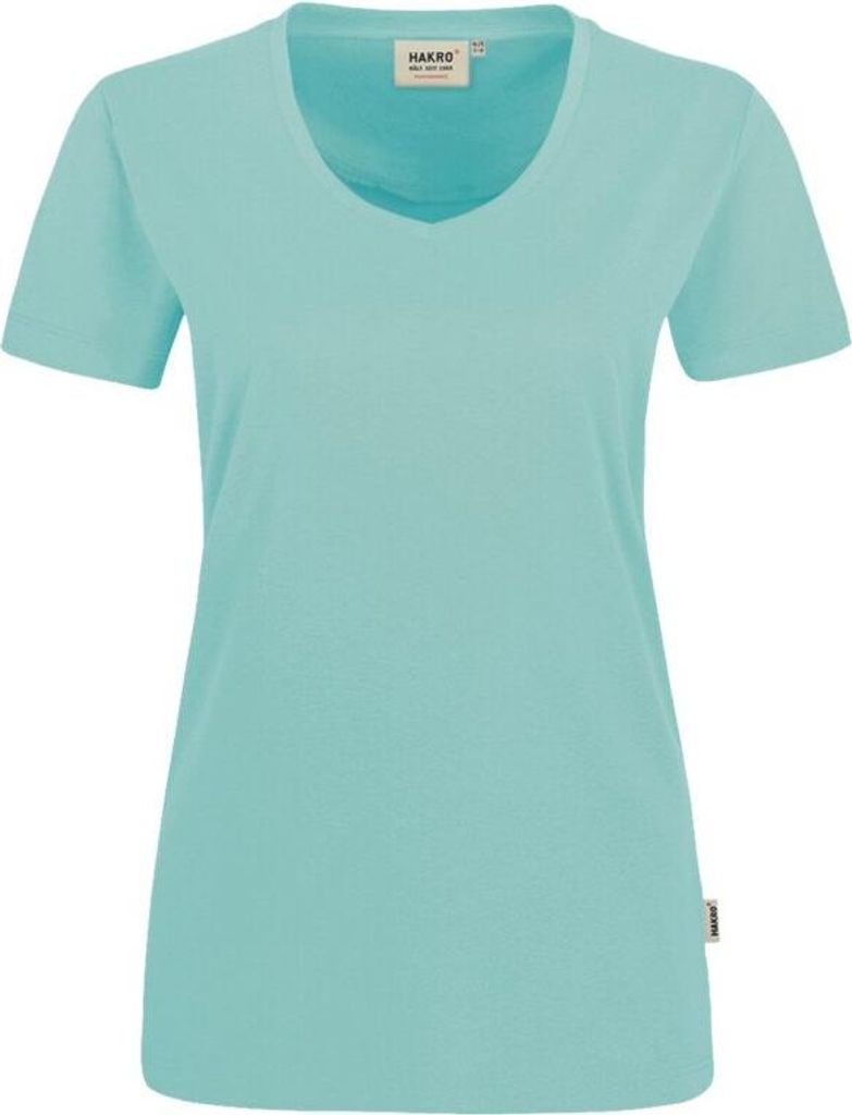 HAKRO V-T-Shirt Mikralinar Damen #181 Gr. S eisgrün