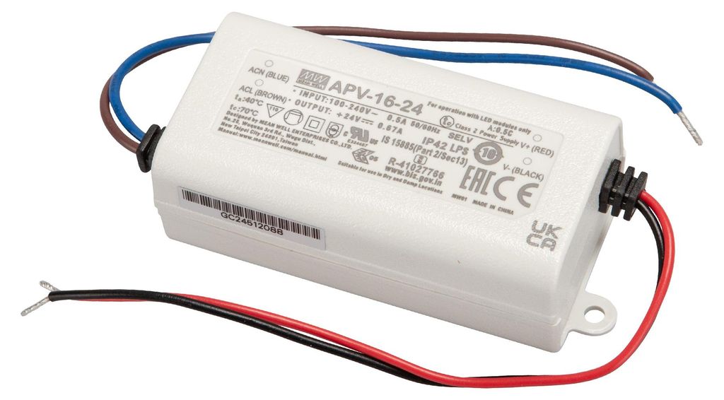 Mean Well APV-16-24 SNT  24V/DC/0-0,67A/ 16W IP42 Produktbild 