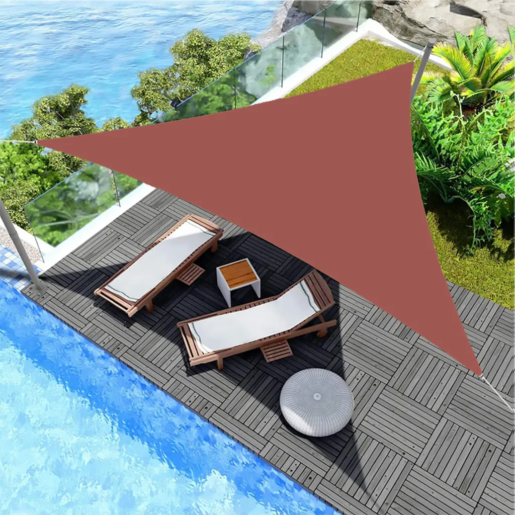 Voile d'ombrage polyester résistant avec anneaux en acier 5x5x5m - 2
