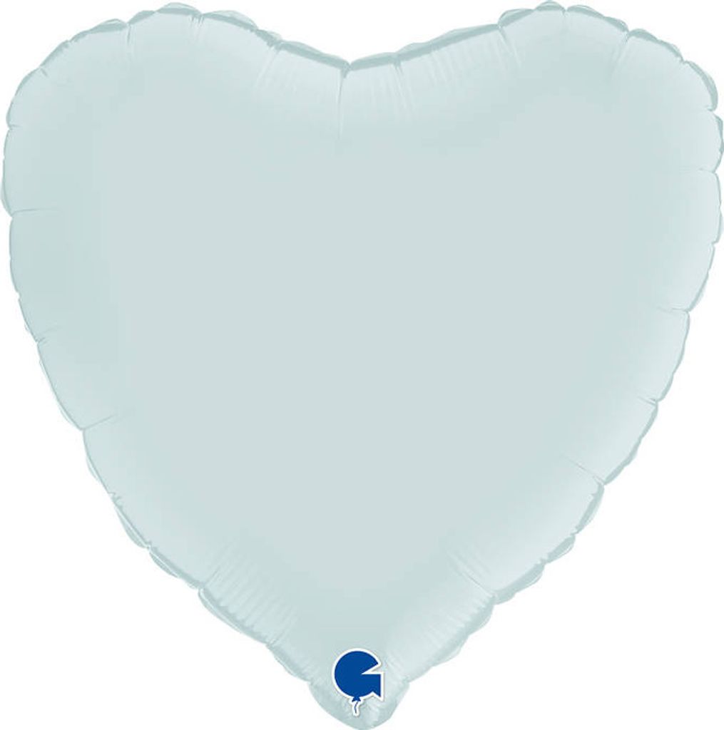 Folienballon - Satin Pastellblaues Herz 46 cm, Grabo