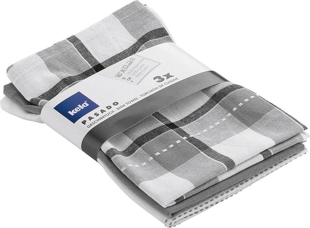 KELA Geschirrtuch Pasado grau 65x45cm 3er Satz Obrázek produktu 