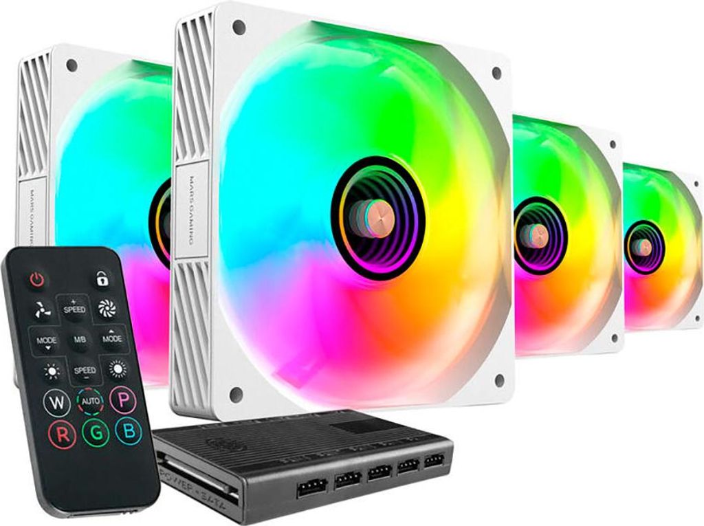 Mars Gaming MFSI4KITW, Ventilator, 12 cm, Weiß